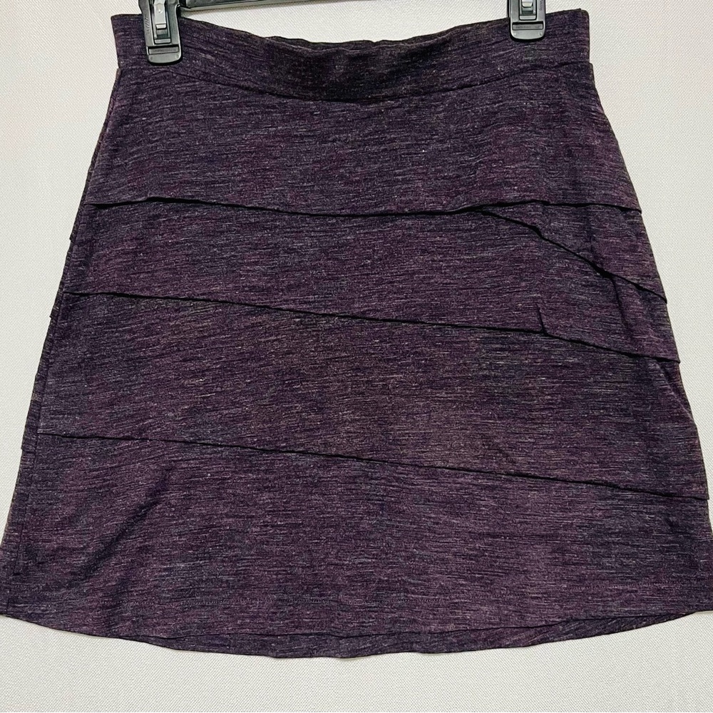 Prana Leah Mini Purple Skirt with Tiered Design, size Small